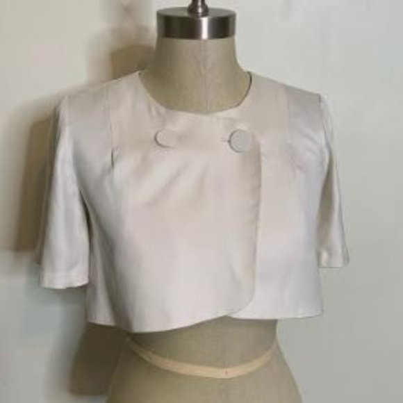 Cindy Lee Silk Cropped Dressy Shrug Jacket Sz 4 - Picture 4 of 7